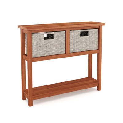 Konsolentisch Holz mit Korbschubladen CURACAO