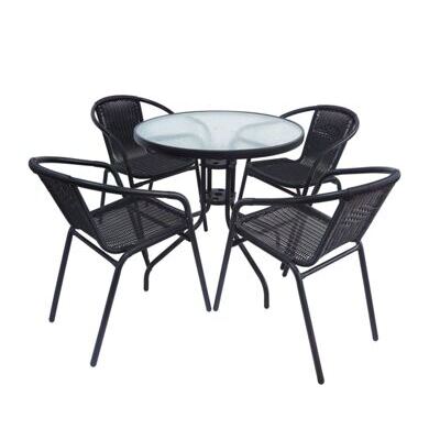 Gartenset mit Tisch + 4 Stühlen