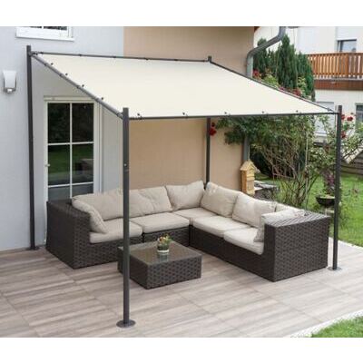 Pergola Anbaupergola Terrassenüberdachung 3x3m ~ creme