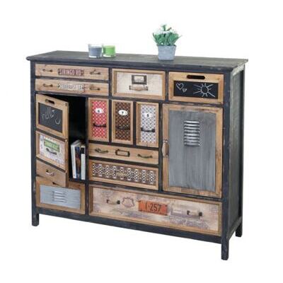 Apotheker-Schrank Kommode Holz massiv 100x110x32cm