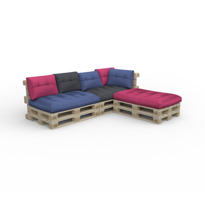 Palettenlounge TENERO inkl. Kissen bunt