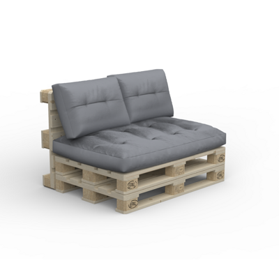 Palettenlounge MELIDE inkl. Kissen grau