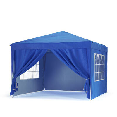 Pavillon Partyzelt 3 x 3 m blau inkl. 4 Seitenwände