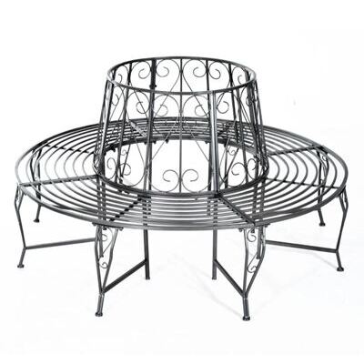 Baumbank Rundbank Gartenbank Metall 360° - D:160cm