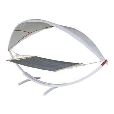 Hängematte mit Gestell FSC-zertifiziert 420cm weiss, grau