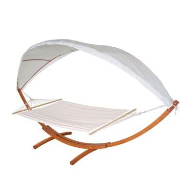 Hängematte mit Gestell FSC-zertifiziert 420cm braun, creme-weiss