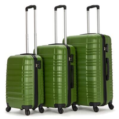 Reisekoffer Hartschalenkoffer 3er SET grün