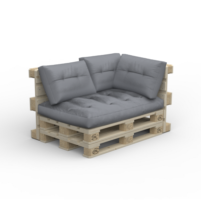 Palettenlounge RIVERA inkl. Kissen grau