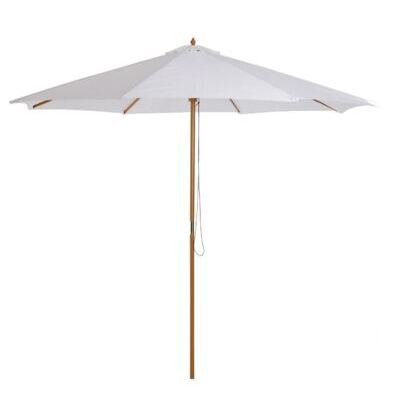 Sonnenschirm D:300cm Holzschirm Balkonschirm creme
