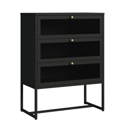 Kommode Metall GILSEY 80 x 105 cm schwarz