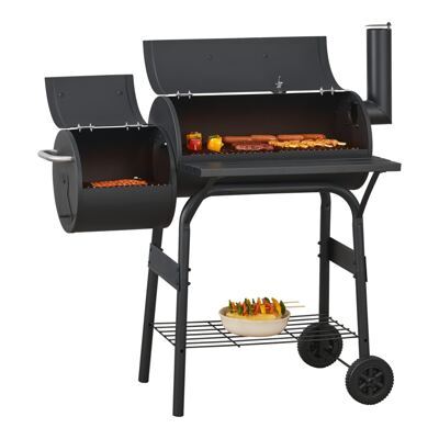 Smoker-BBQ-Wagen Fort Worth 115x110x64cm Schwarz