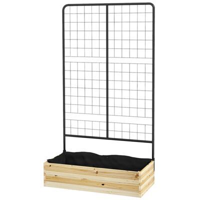 Hochbeet mit Rankhilfe für Garten & Balkon 80x38x145cm Naturholz