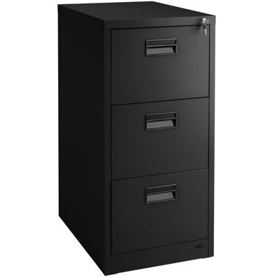 Aktenschrank mit 3 Schubladen schwarz