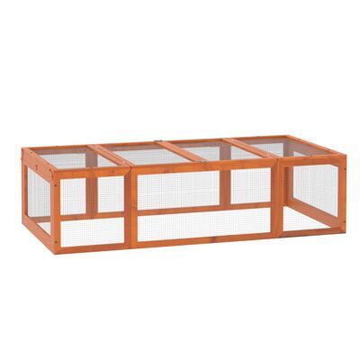 Kleintierstall mit Freilaufgehege 180x90x48cm Tannenholz