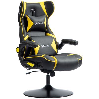 Gamingstuhl ergonomisch mit Lautsprecher & Wippfunktion Schwarz & Gelb