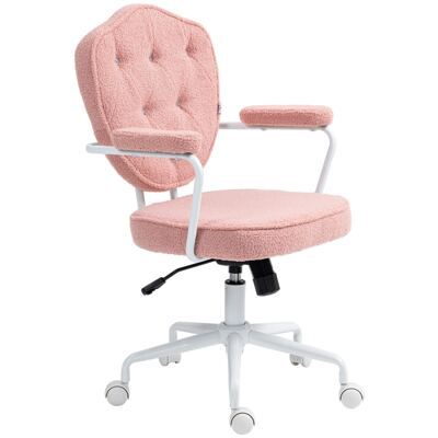 Bürostuhl Teddybärvlies höhenverstellbar Rosa