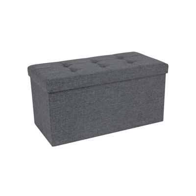 Sitzbank Truhenbank mit Staufach 76x38x38cm Stoff Hellgrau