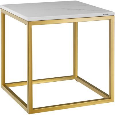 Marmor-Beistelltisch Alysia gold/weiss