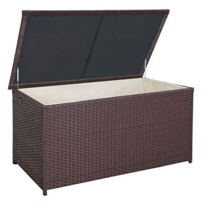 Poly-Rattan Kissenbox Premium braun 80x160x94cm ~ 950l