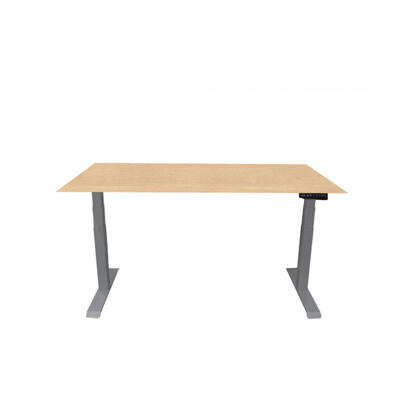 Contini höhenverstellbarer Bürotisch 1.6x0.8m Ahorn Natur/Gestell RAL 7045