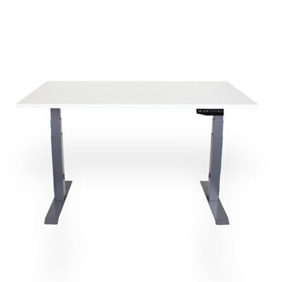 Contini höhenverstellbarer Bürotisch 1.4x0.8m weiss / Gestell grau RAL 7045
