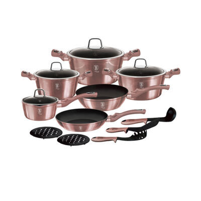 Berlinger Haus 15-teiliges Kochgeschirr-Set I-Rose Edition