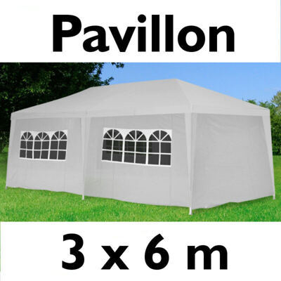 Gartenpavillon Partyzelt 6x3m weiss