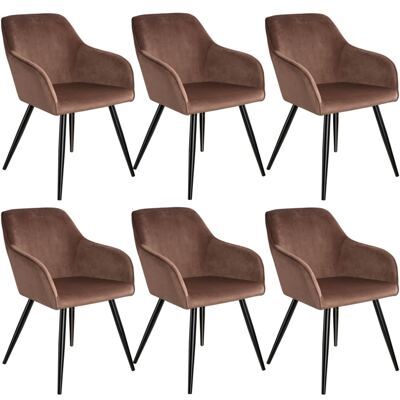 6er Set Stuhl Marilyn, braun/schwarz