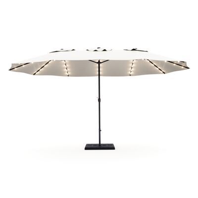 Doppel-Sonnenschirm OZE mit LED 460 x 270 cm weiss