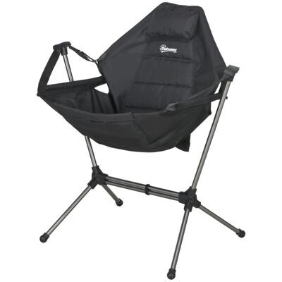 Campingstuhl faltbar 120kg aus Oxford-Material Schwarz