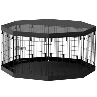 Welpenauslauf atmungsaktiv für Hunde bis 20kg 159x159x76cm Schwarz
