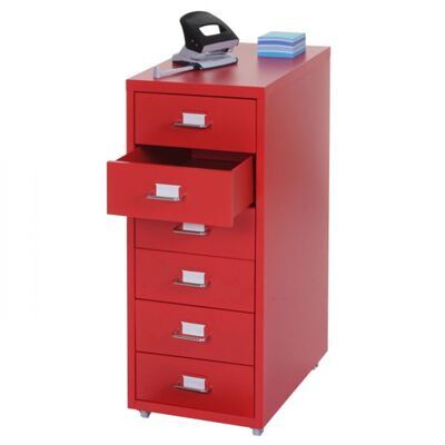 Rollcontainer Boston 6 Schubladen 69x28x44cm (rot)