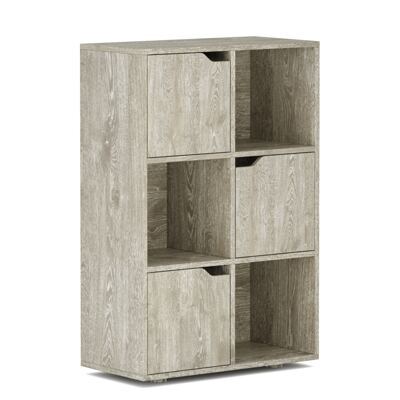 Bücherregal BROOKS 6 Fächer 60 x 91 cm braun