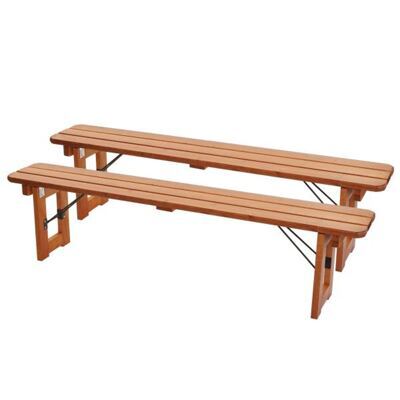 2x Festbank Gartenbank JAM-J61 Gastro Qualität 180cm klappbar