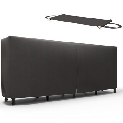 Kaminholzregal 240x36x99cm wasserabweisend mit Tragetasche Schwarz