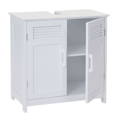 Waschbeckenunterschrank, Badschrank 60x60x30cm ~ weiss