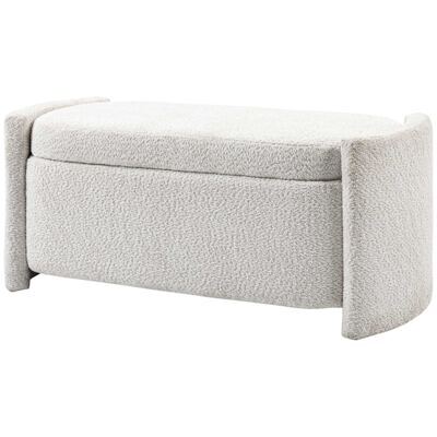 Sitzbank Samtoptik Stauraum 105x44x45.5cm Creme
