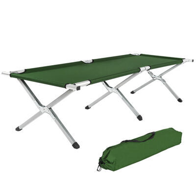 2 Feldbetten aus Aluminium grün
