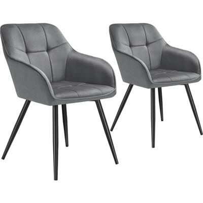 Esszimmerstuhl Marilyn grau/schwarz 2er Set