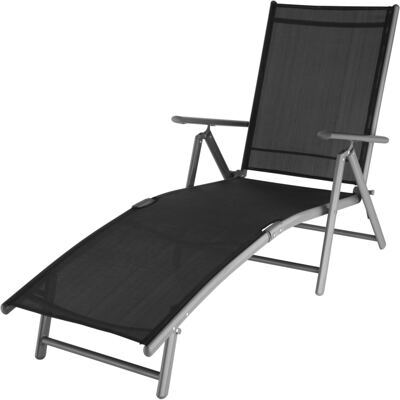 Gartenliege Marisol aus Aluminium, 7-stufig dunkelgrau