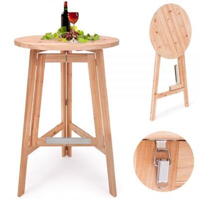 Bistrotisch Ø 78cm Stehtisch aus Massivholz - klappbar