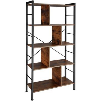 Regal Charleston 75,5x30x155cm Industrial dunkelbraun