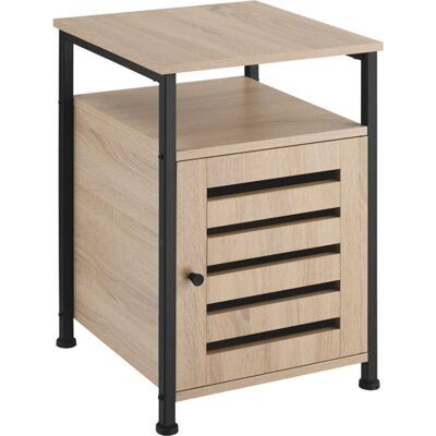 Beistellschrank Cork Industrial Holz hell, Eiche Sonoma