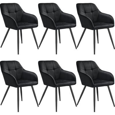 Esszimmerstuhl Marilyn schwarz/schwarz 6er Set