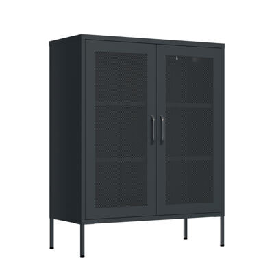 Kommode Metall BRANDO 80 x 101 cm anthrazit