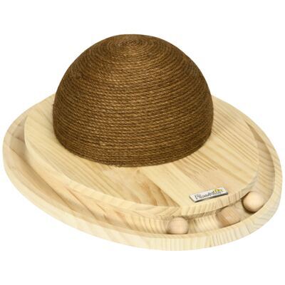 Katzenspielzeug mit Kratzbrett & Kugelbahn 2-in-1 Natur