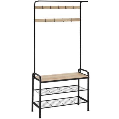 Garderobe Industrial Holz hell, Eiche Sonoma 85,5x36x184cm