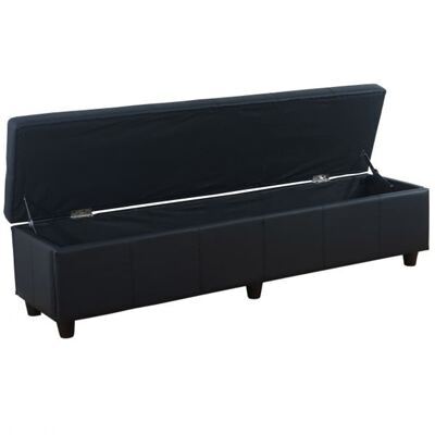 Sitzbank Truhe Kriens XXL schwarz matt ~ 180cm