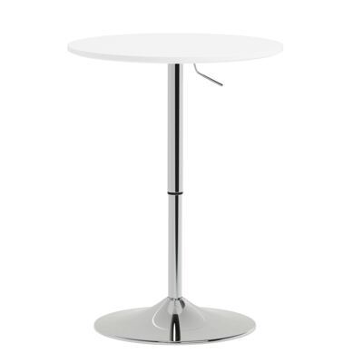 Bistrotisch Stehtisch ENZO rund 60 x 56 - 78 cm weiss/silber