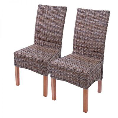 2x Esszimmerstuhl Kubu-Rattan ~ ohne Sitzkissen